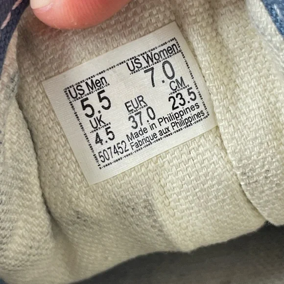 Vans Mens Old Skool Denim Blue Low Canvas Skate Shoes Sneakers Size 7 ladies - Picture 7 of 7